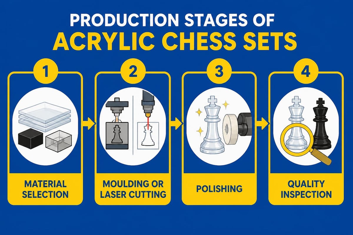 Acrylic chess manufacturing process