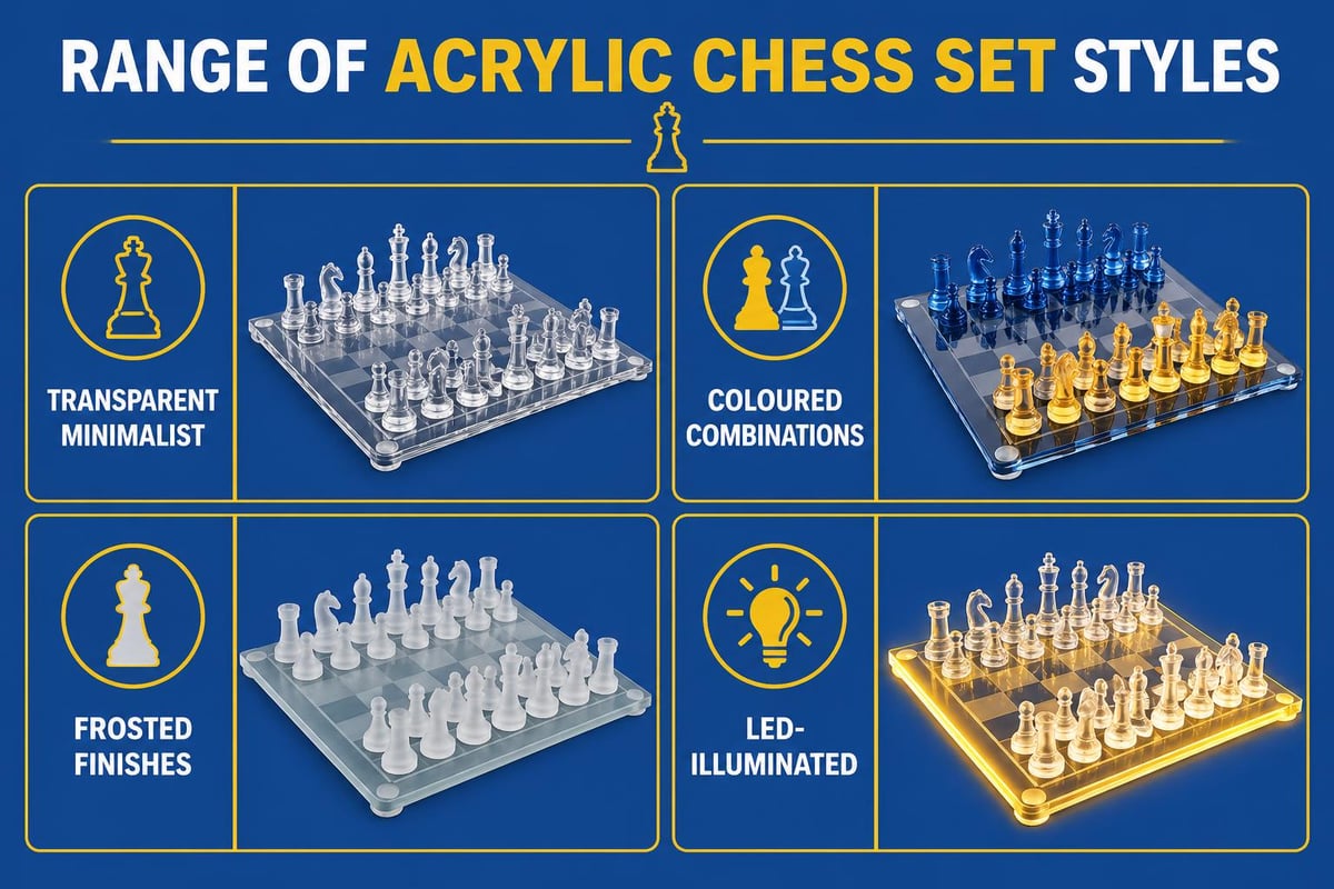 Acrylic chess set design options