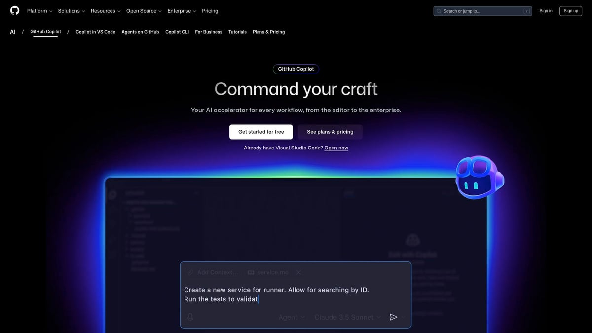 8 Cutting-Edge AI Tools For Business Success In 2026 - GitHub Copilot – AI Coding Assistant