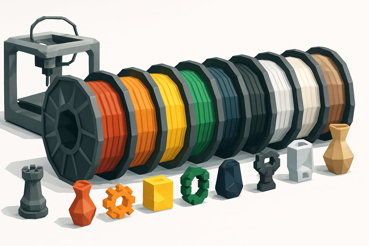 Tipos de Filamentos 3D: Lista Completa e Exemplos 2025