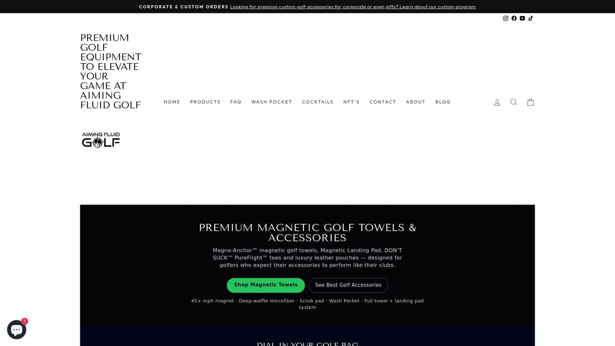 9 Essential Golf Equipment And Accessories for 2025 - Aiming Fluid Golf Magna-Anchor™ Magnetic Towel & Accessories