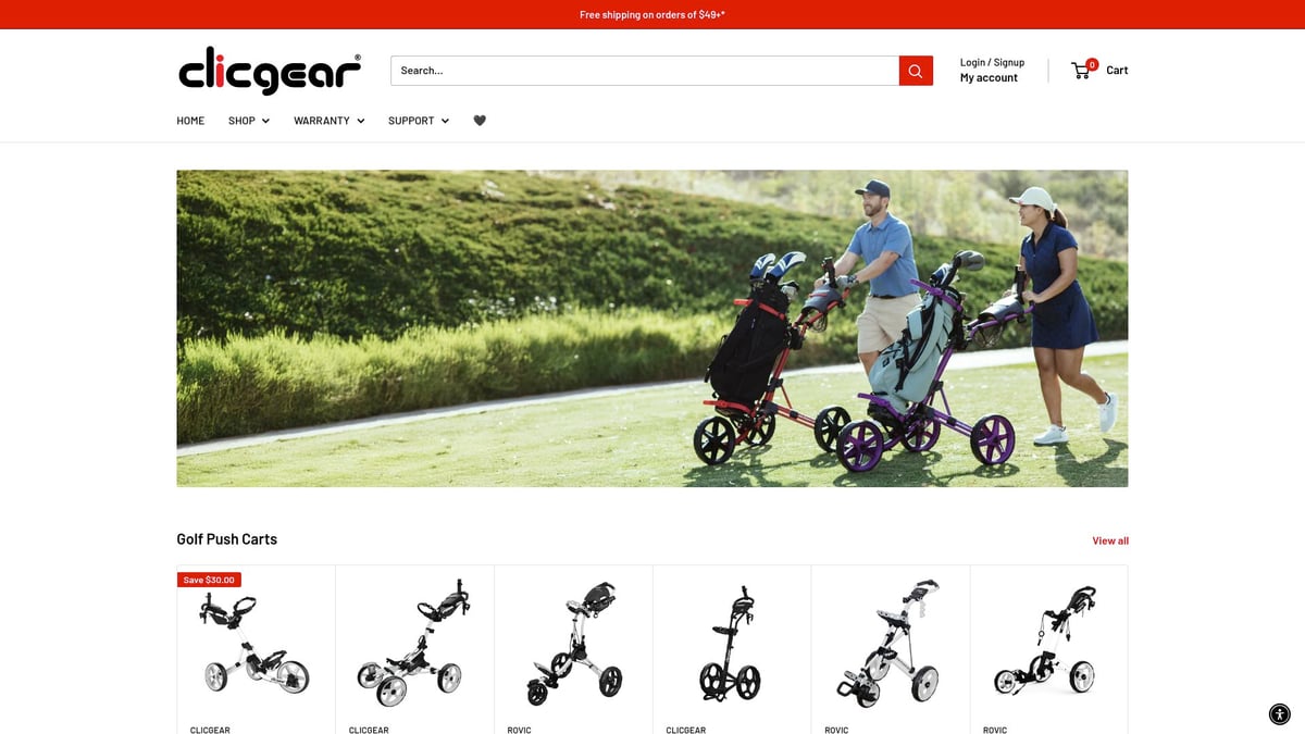 9 Essential Golf Equipment And Accessories for 2025 - Clicgear Model 4.0 Push Cart