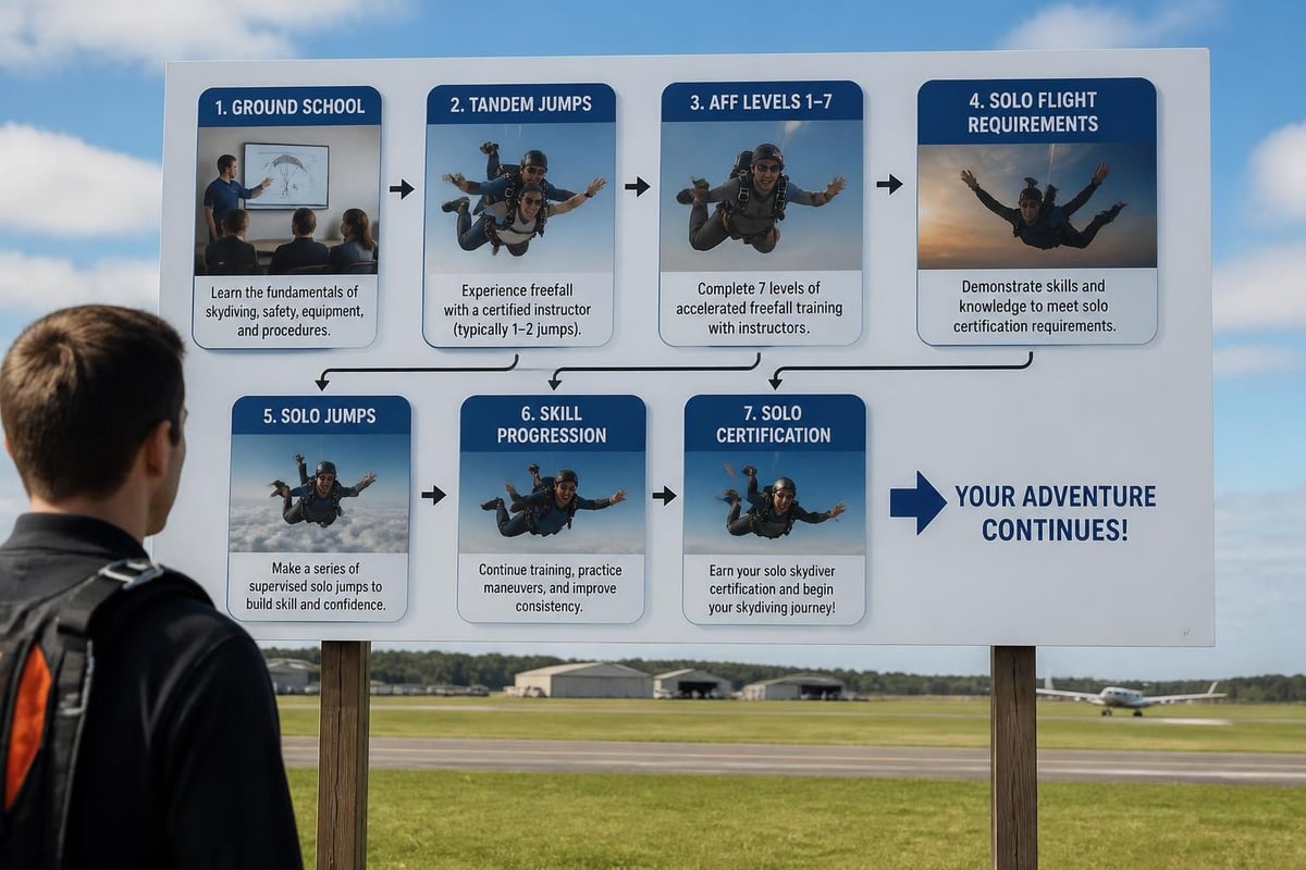Skydiving training progression