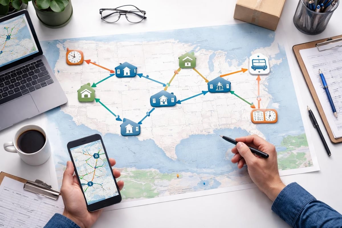 Cross-country moving logistics coordination
