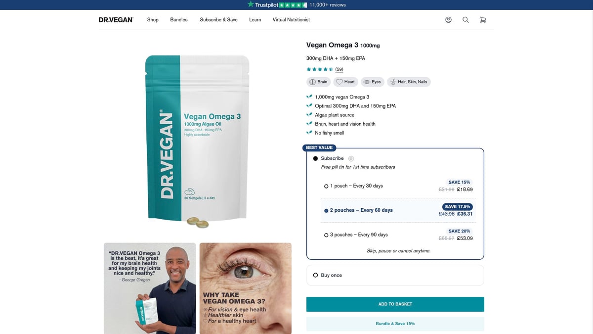 8 Best Brain Food Supplements to Sharpen Your Mind in 2026 - Vegan Omega 3 by DR.VEGAN