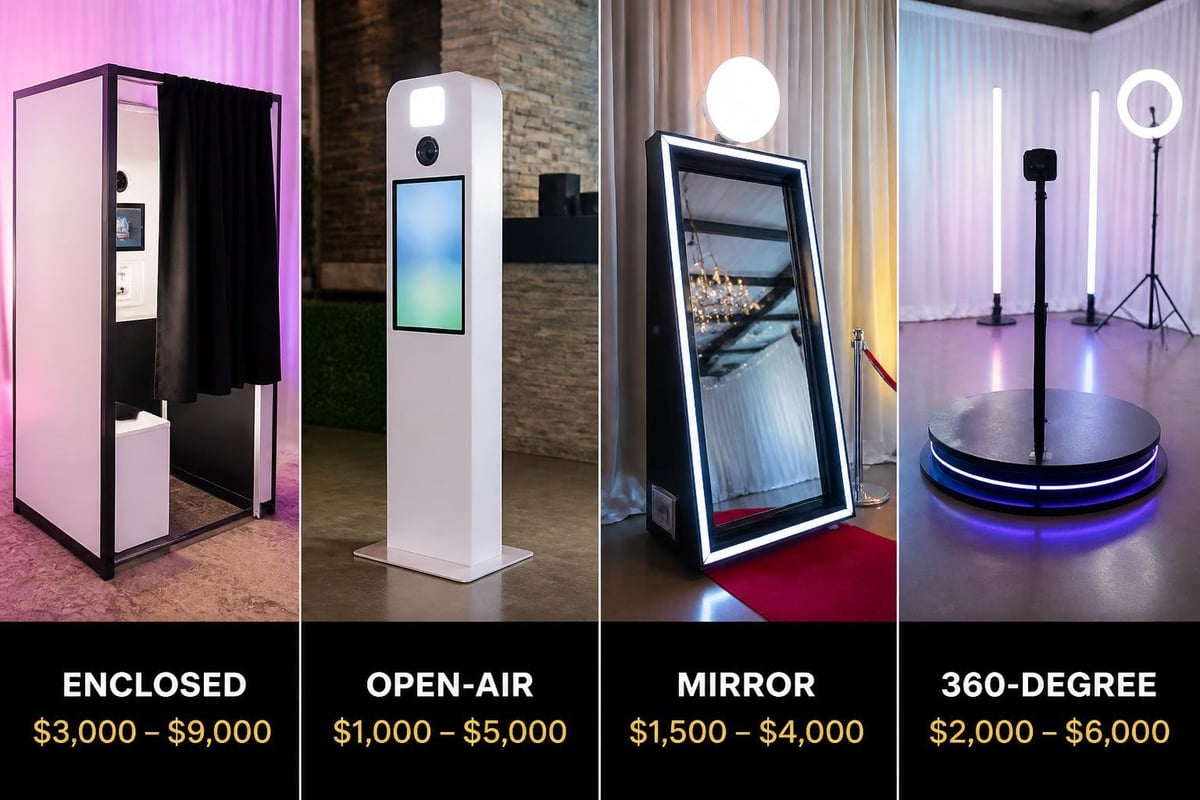 Photo booth types and pricing comparison