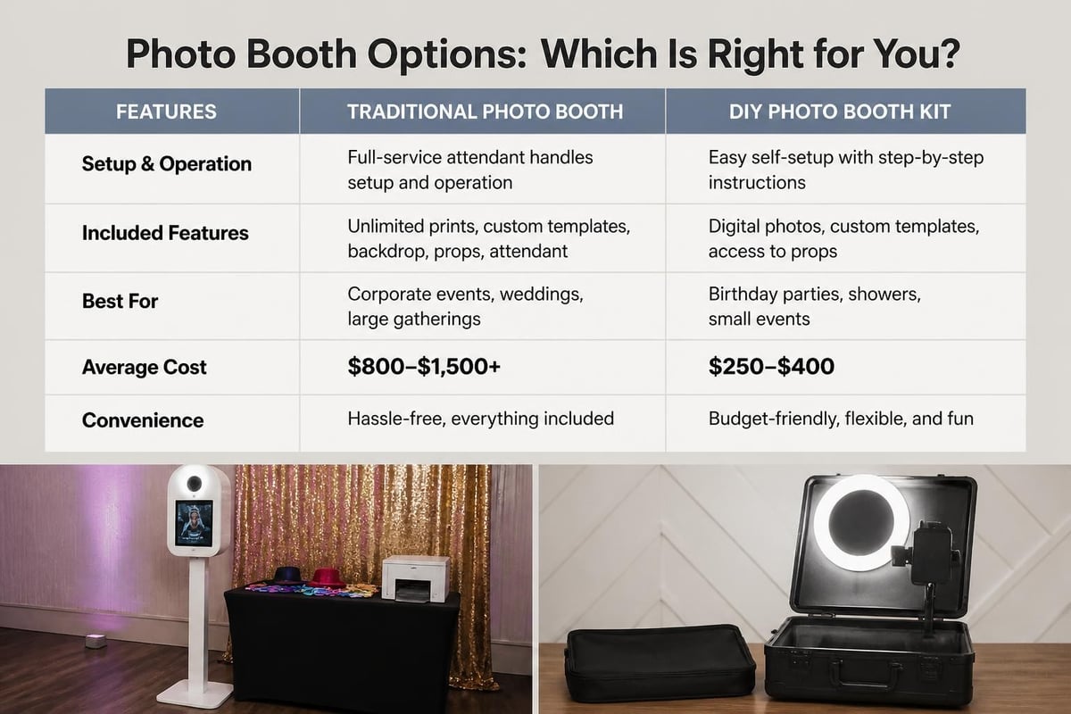 DIY versus staffed photo booth comparison