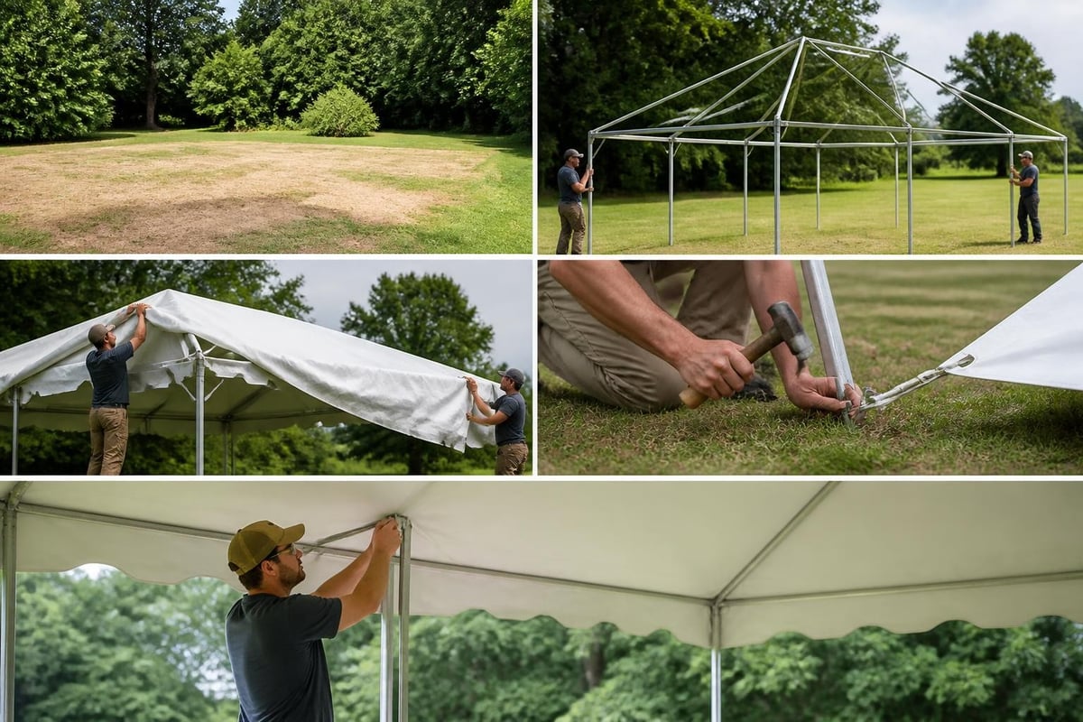 Tent setup process