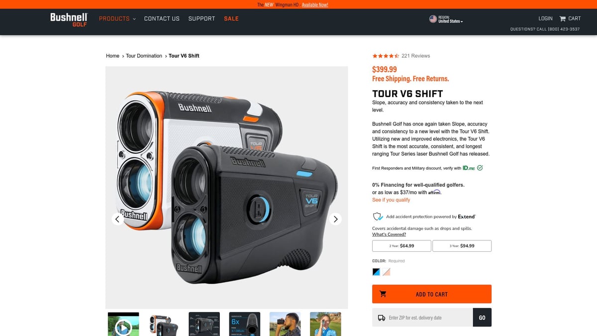 9 Essential Golf Stuff For Dad He’ll Love In 2025 - Bushnell Tour V6 Shift Laser Rangefinder