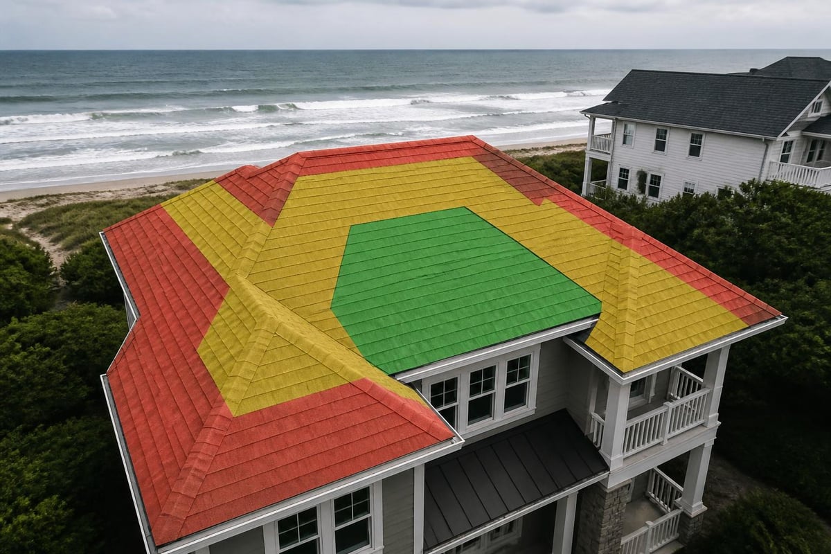 Wind damage vulnerability zones
