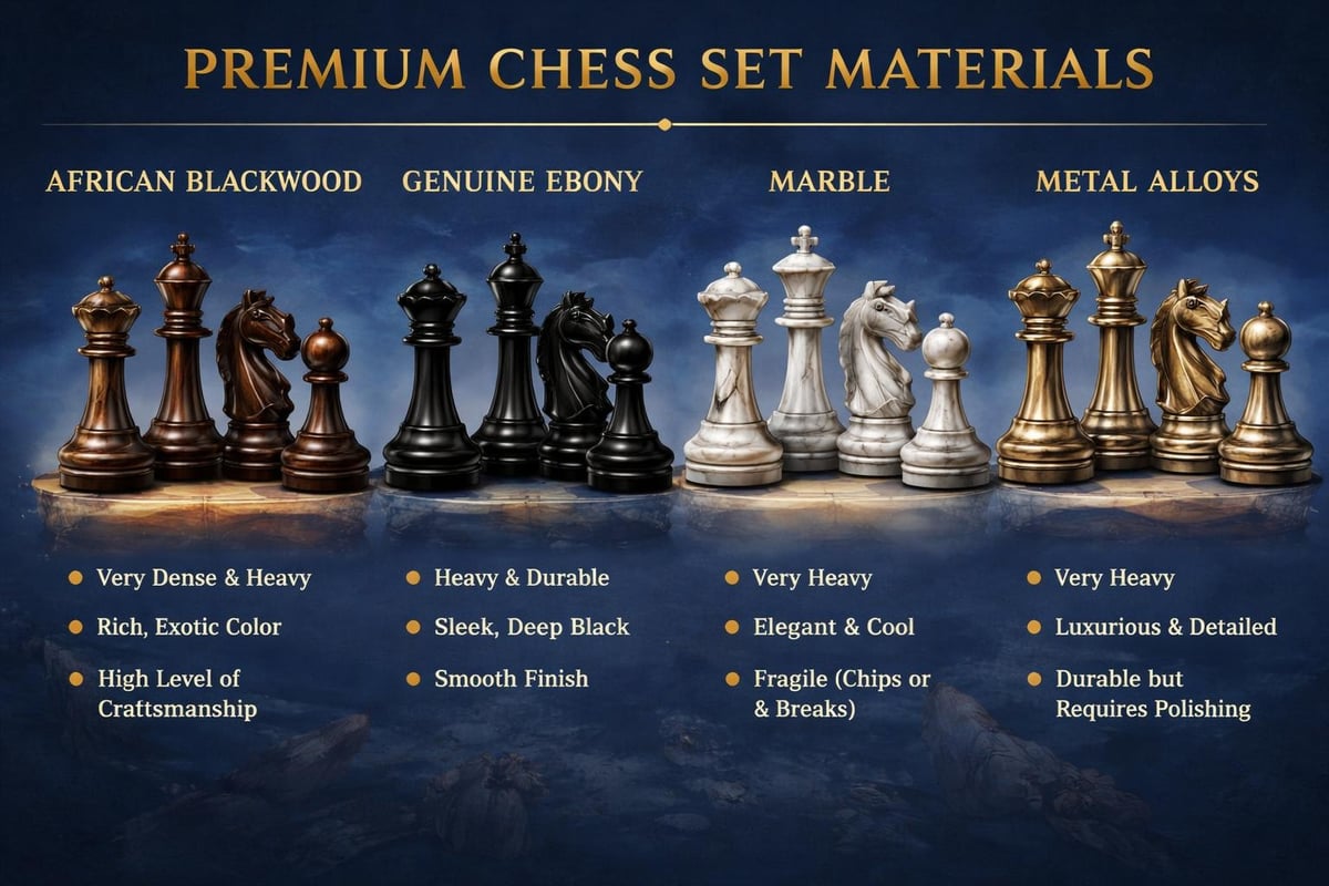 Luxury chess set materials comparison