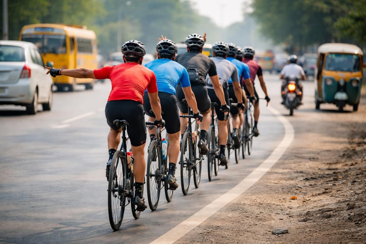 Group cycling safety formation
