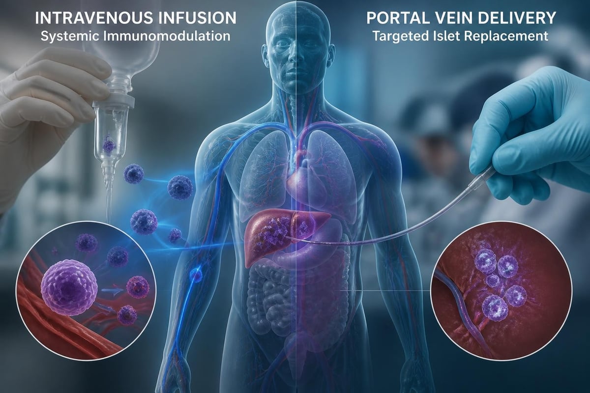 Stem cell delivery methods for diabetes