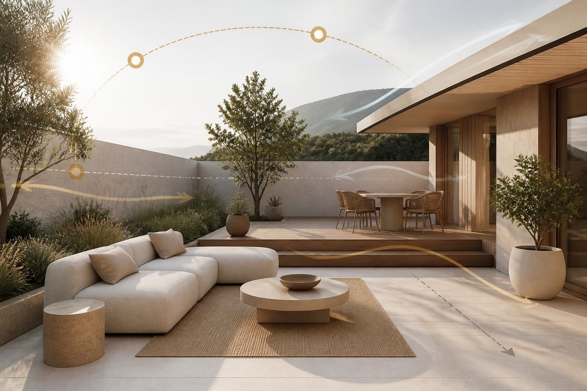 Outdoor furniture placement planning