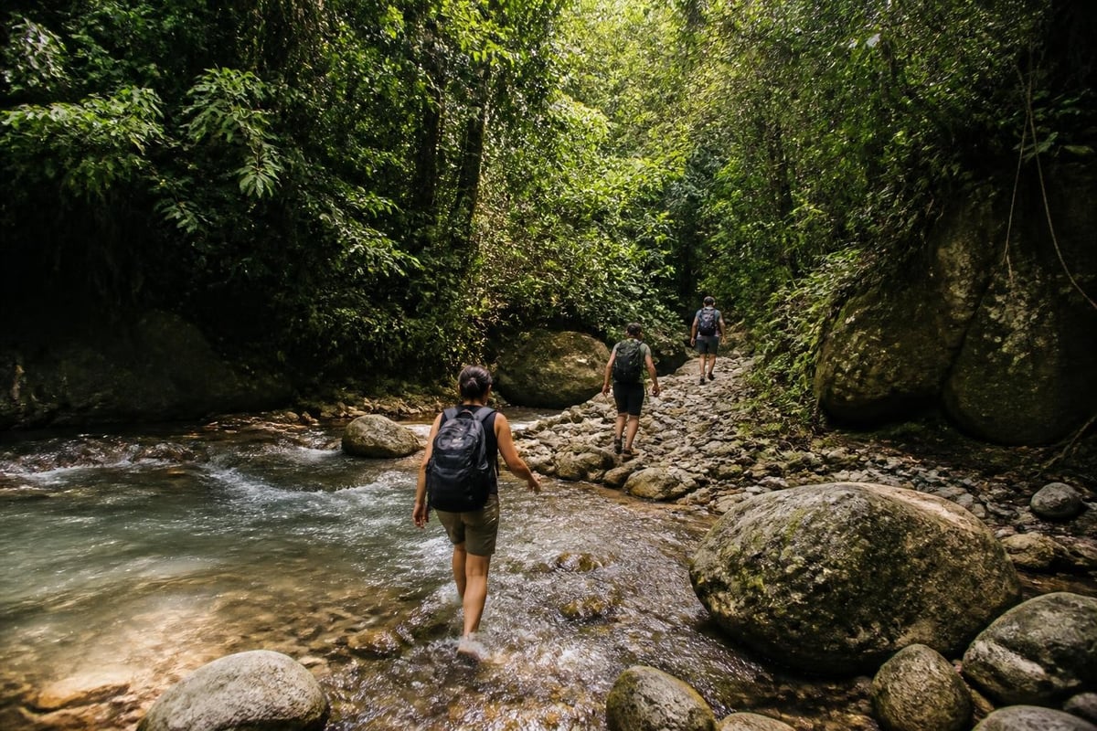 Montezuma waterfalls trail progression