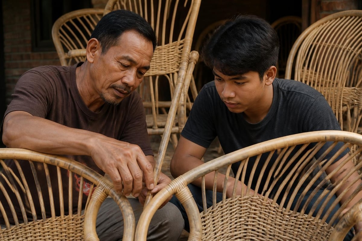 Generational rattan weaving knowledge