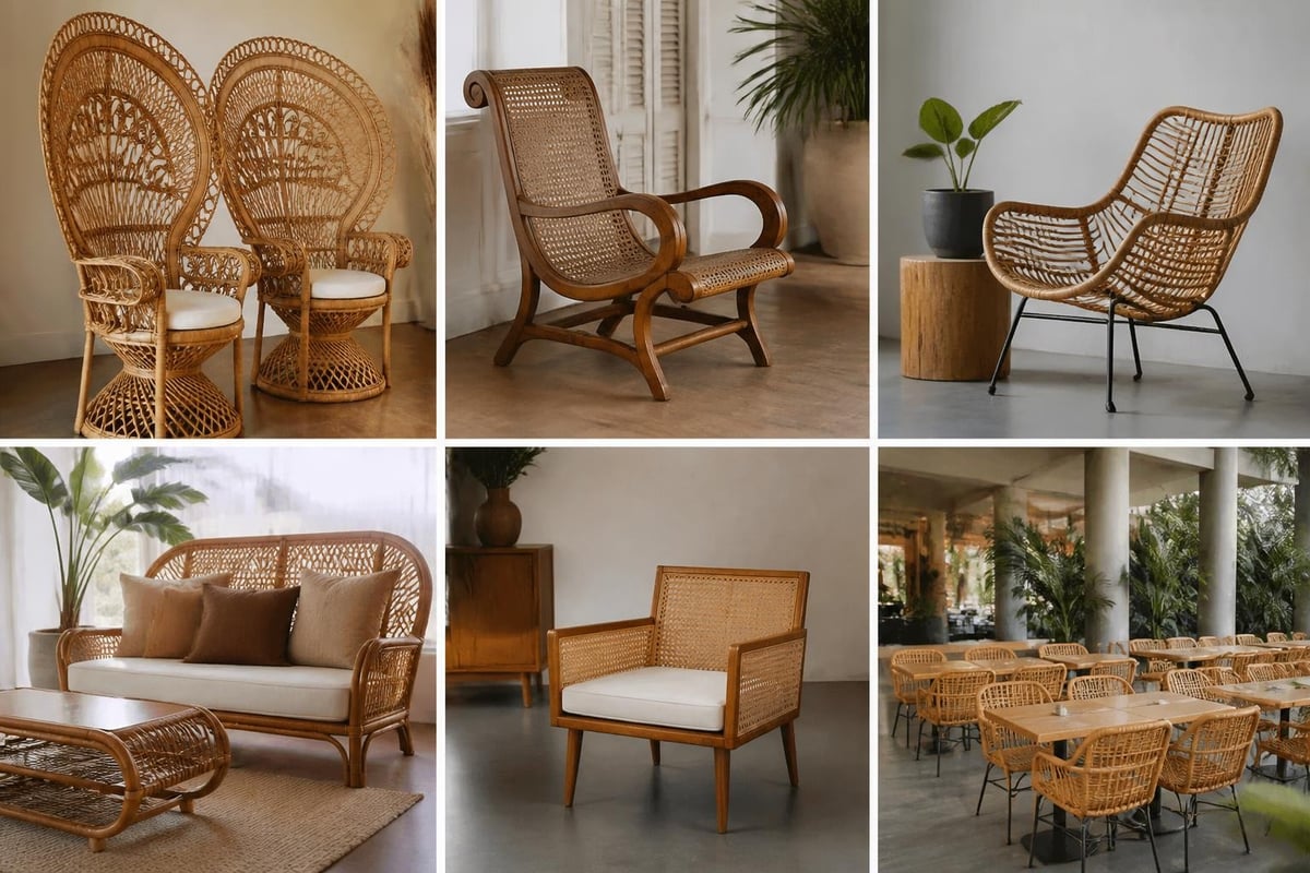 Traditional versus modern rattan designs