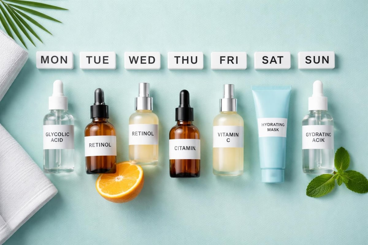 Weekly skincare routine calendar