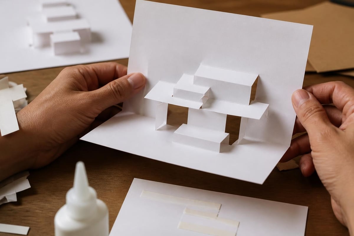 3D card construction layers