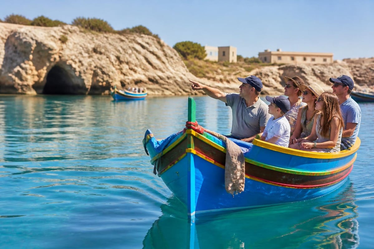 Traditional Luzzu boats in harbour