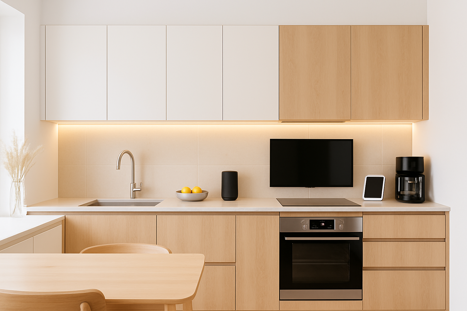 Iluminación y TecnologÃa en Cocinas Modernas