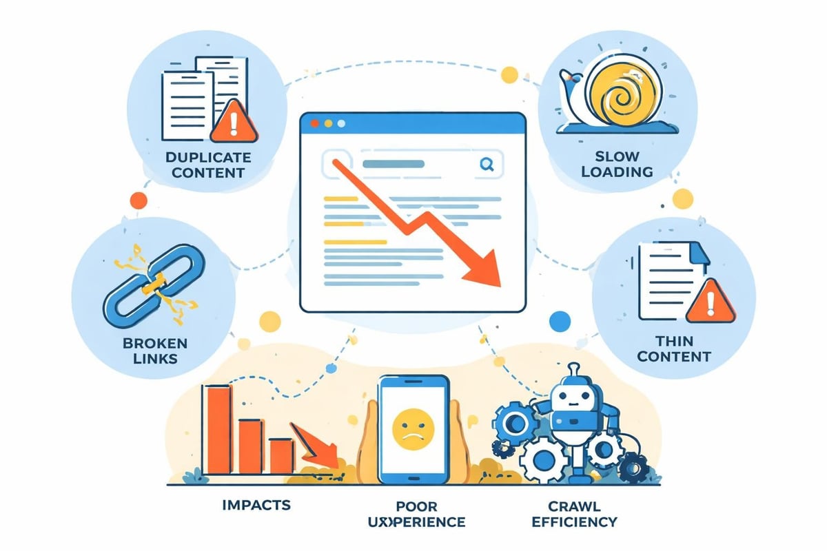 Common SEO problems matrix