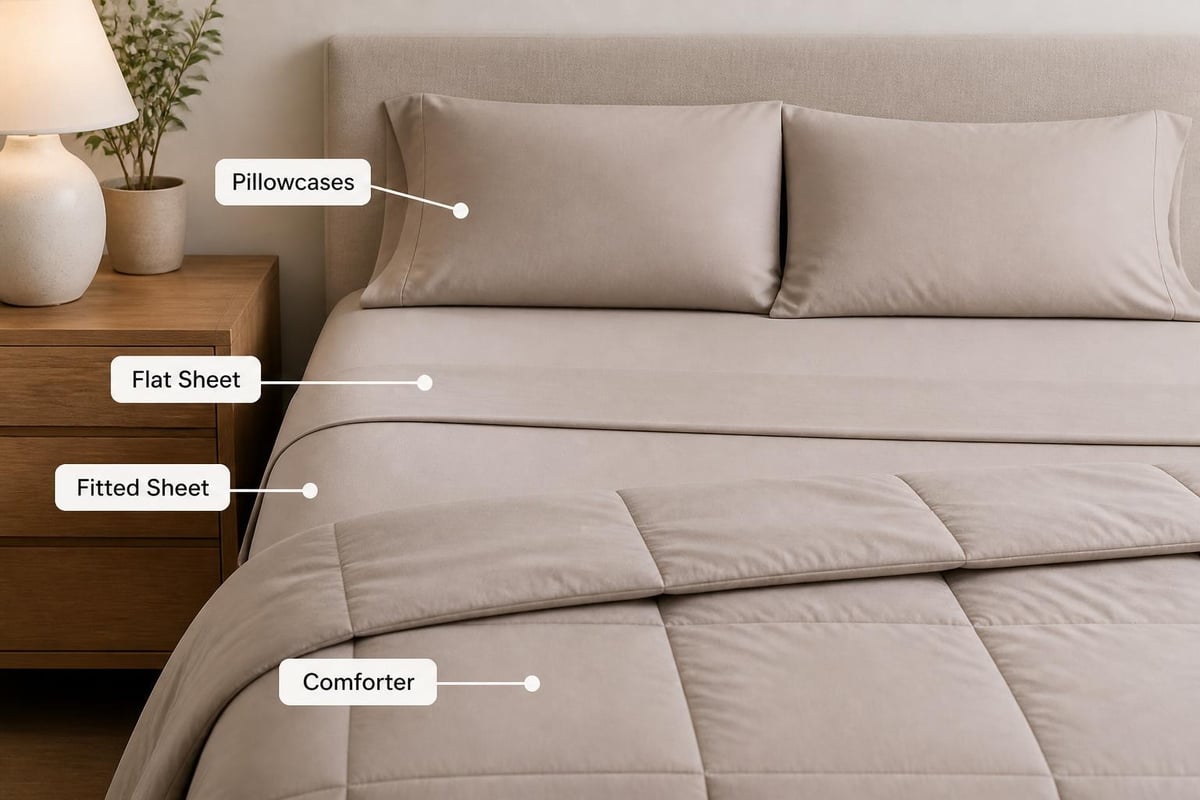 Comforter sheets set components