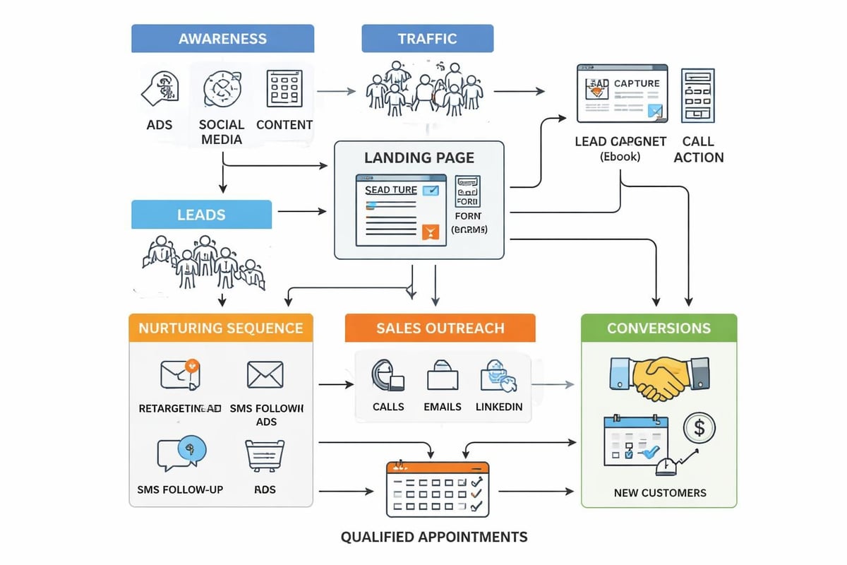 Multi-channel lead generation workflow