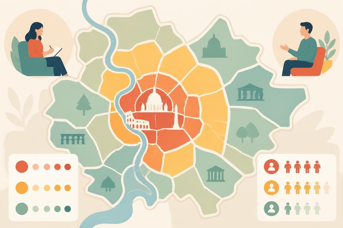 Distribuzione geografica degli studi a Roma