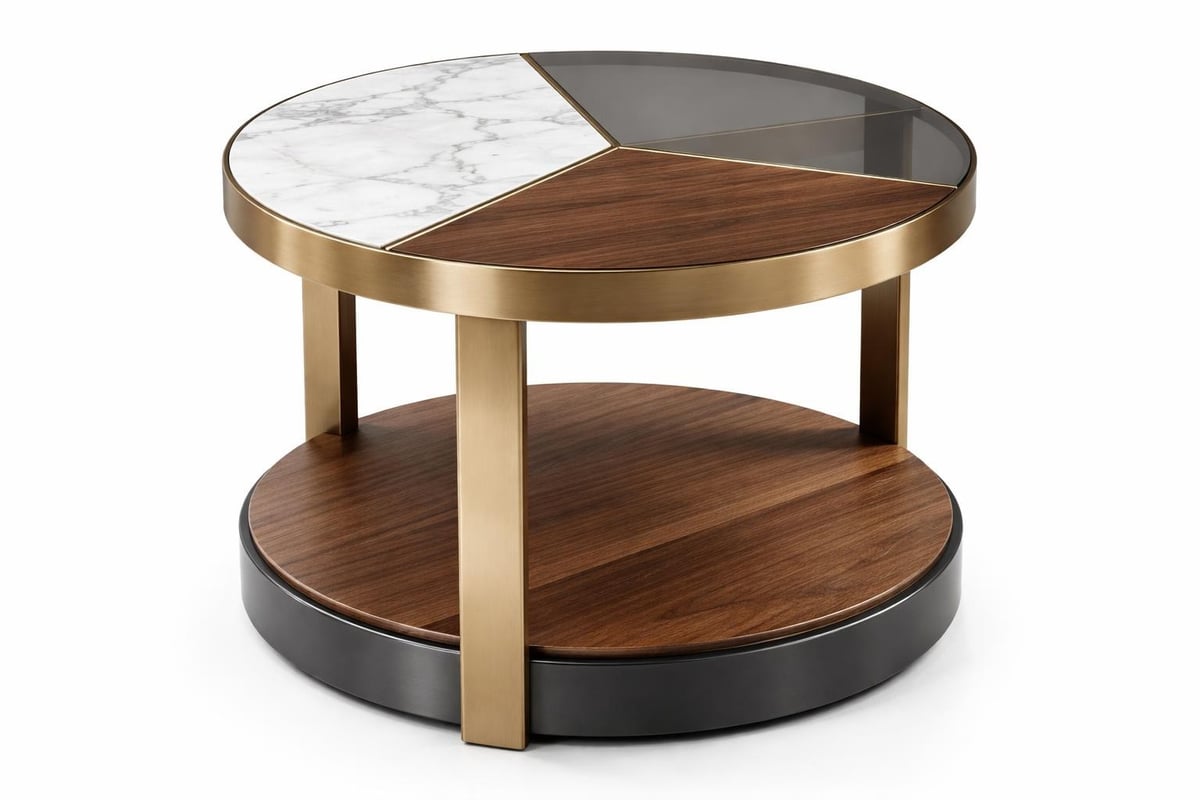 Material combinations in modern end tables