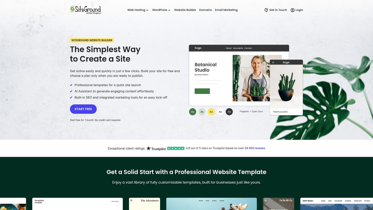 7 Essential Low Cost Website Design Company Picks for 2025 - SiteGround Website Builder