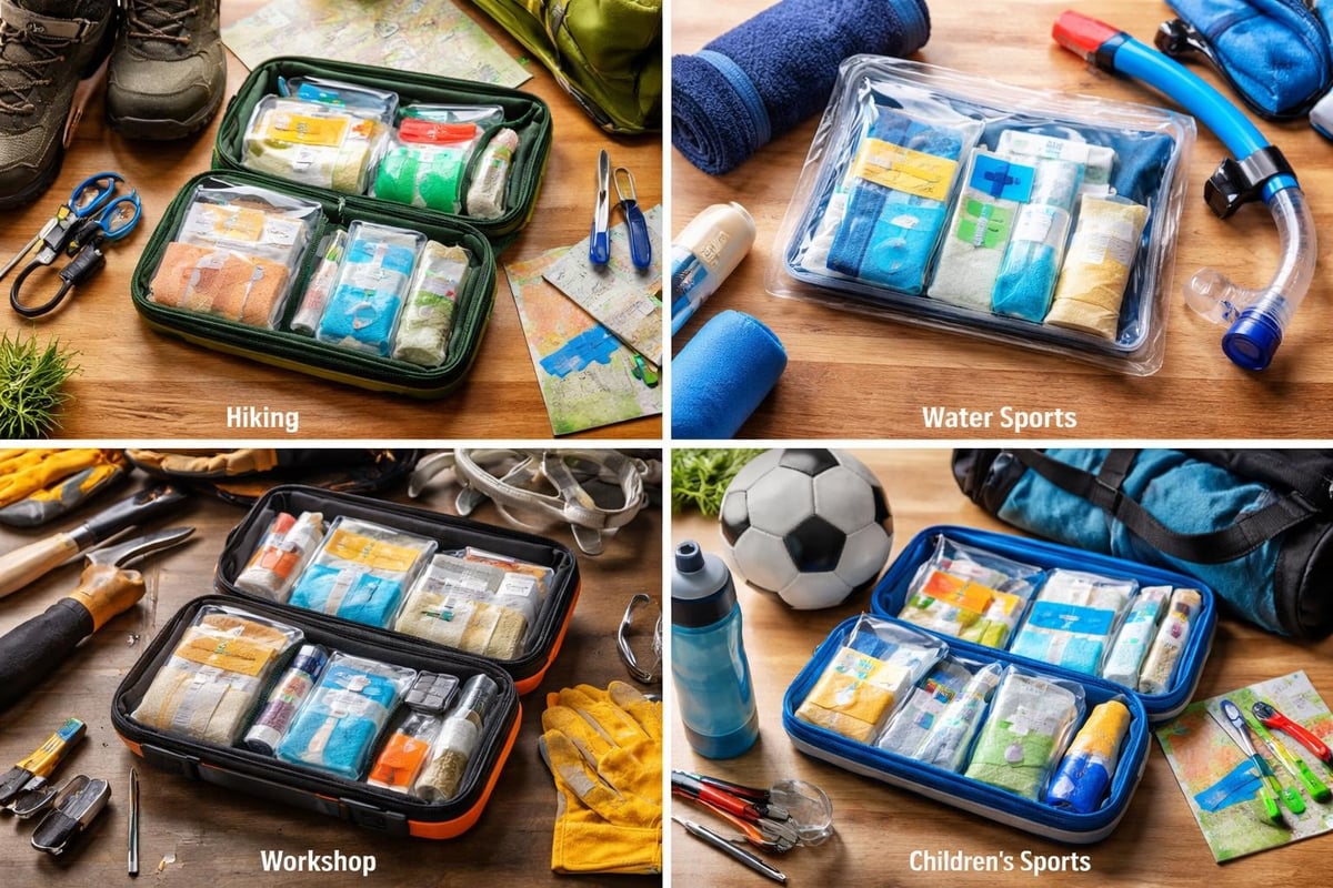 Activity-specific boo boo kit contents