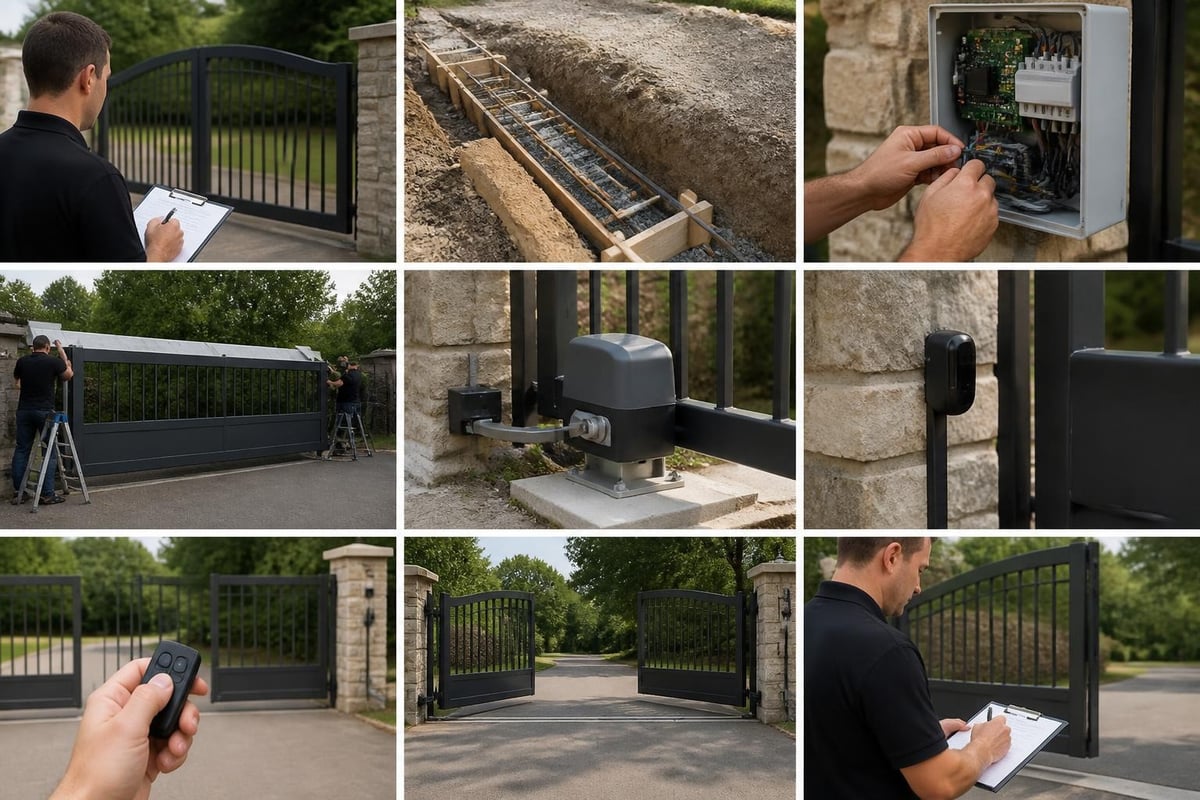 Electric gate installation workflow