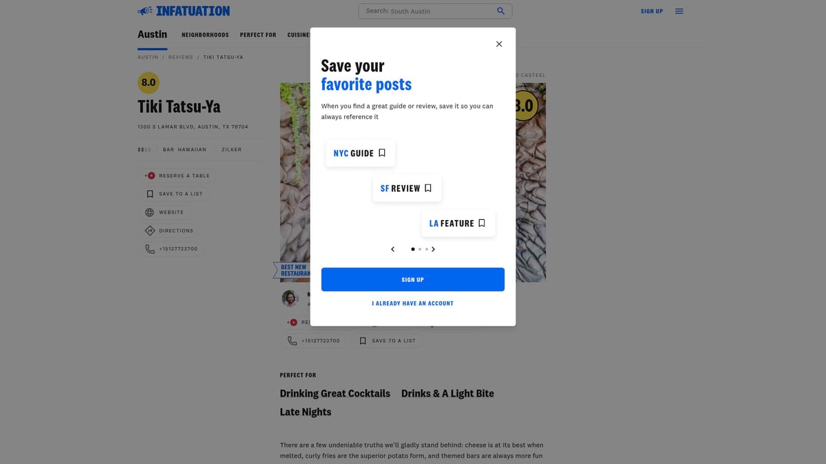 10 Must-Try Restaurants Experiences For Food Lovers In 2026 - Tiki Tatsu-Ya, Austin