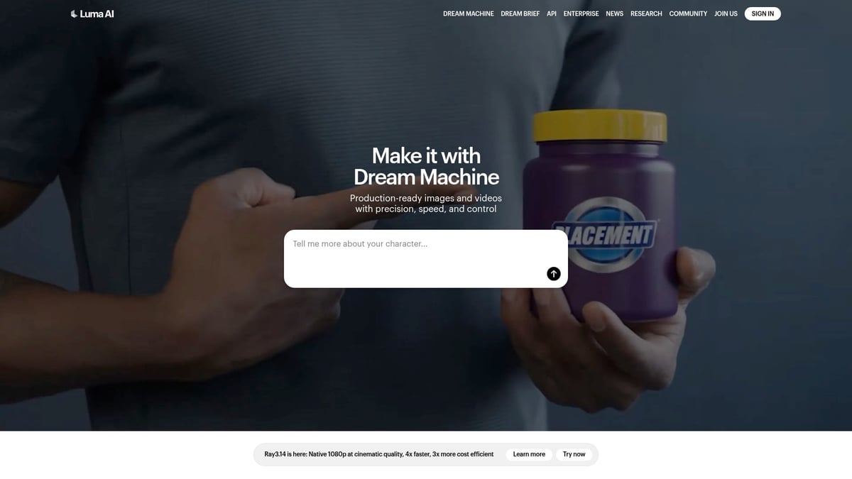 Top 10 Best AI Video Tools To Try In 2026 - Luma Labs Ray3