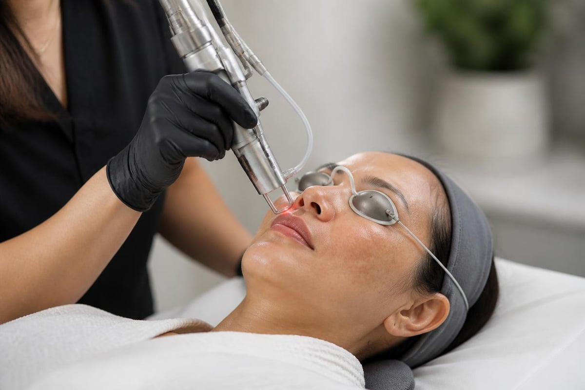 Fractional CO2 laser treatment zones