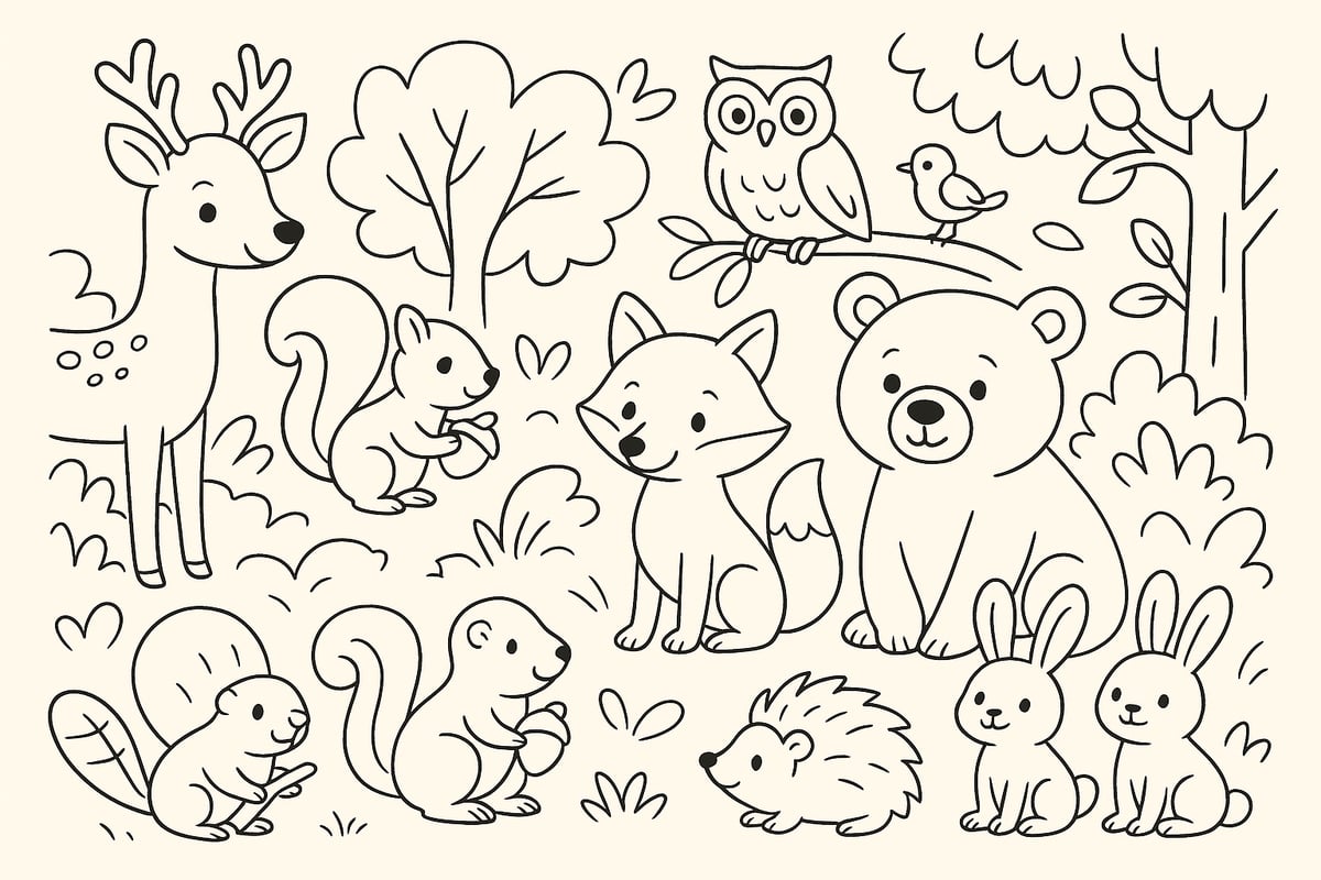 9 Must-Try Coloring Pages of Forest Animals for Kids 2026