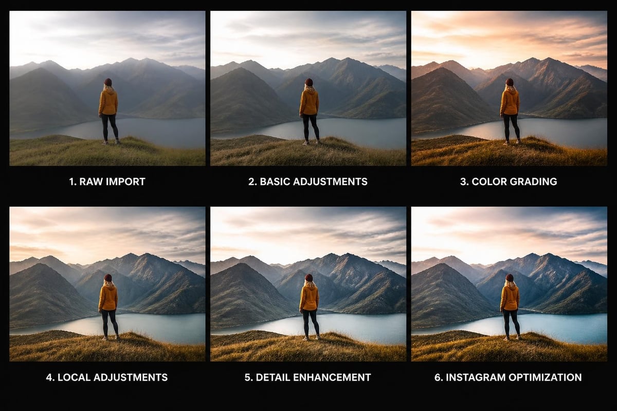 Professional Instagram editing workflow steps