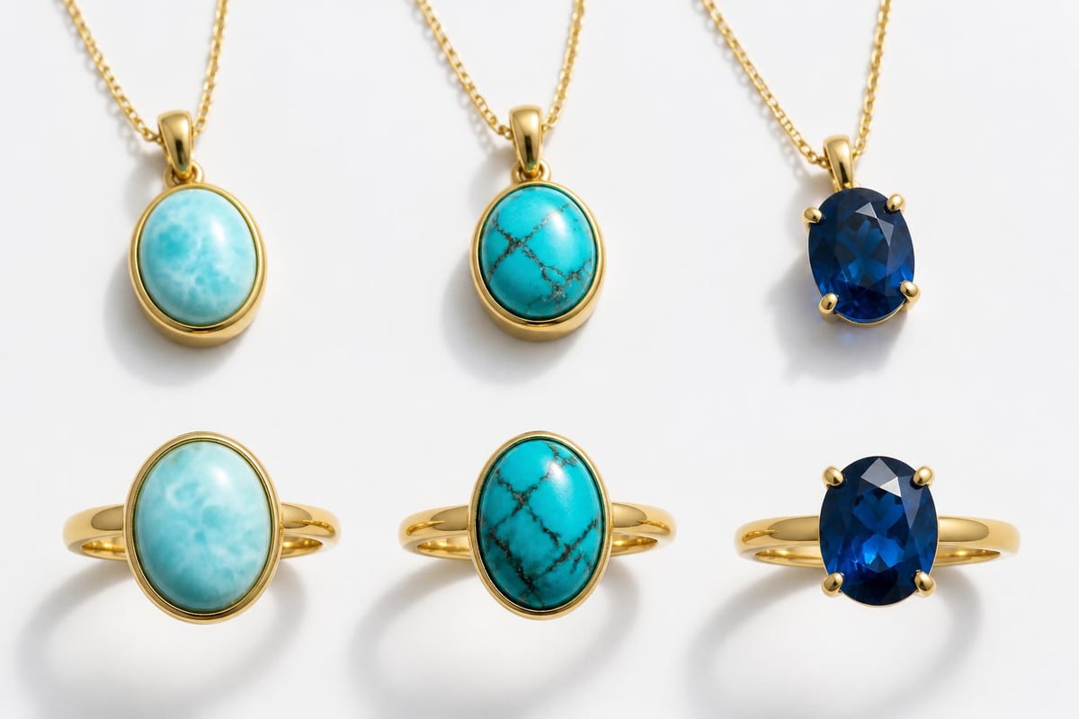 Blue gemstone jewelry applications