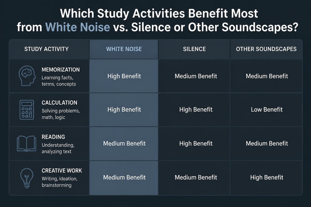Study task matrix