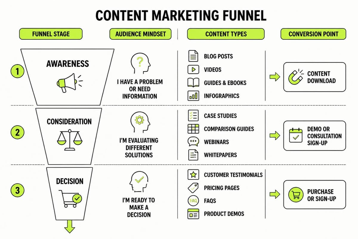 Content marketing funnel stages