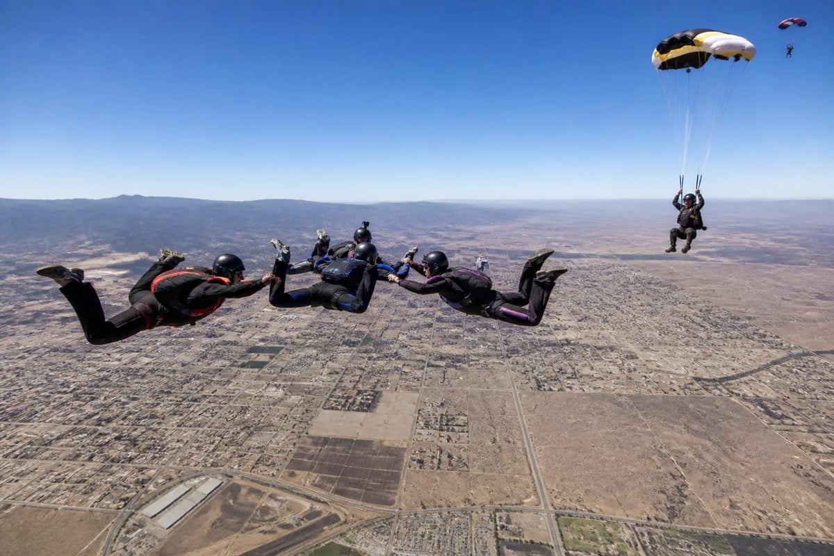 Skydiving training progression levels