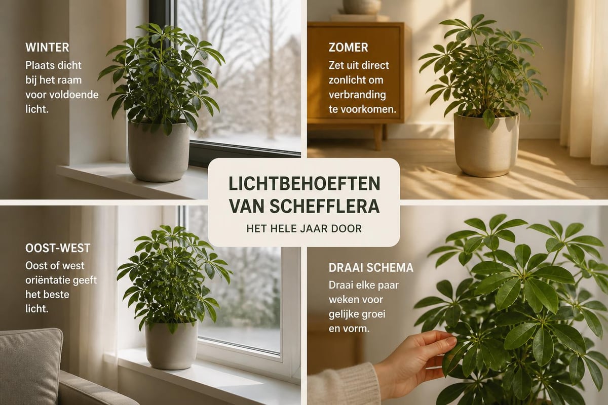 Schefflera lichtbehoefte per seizoen