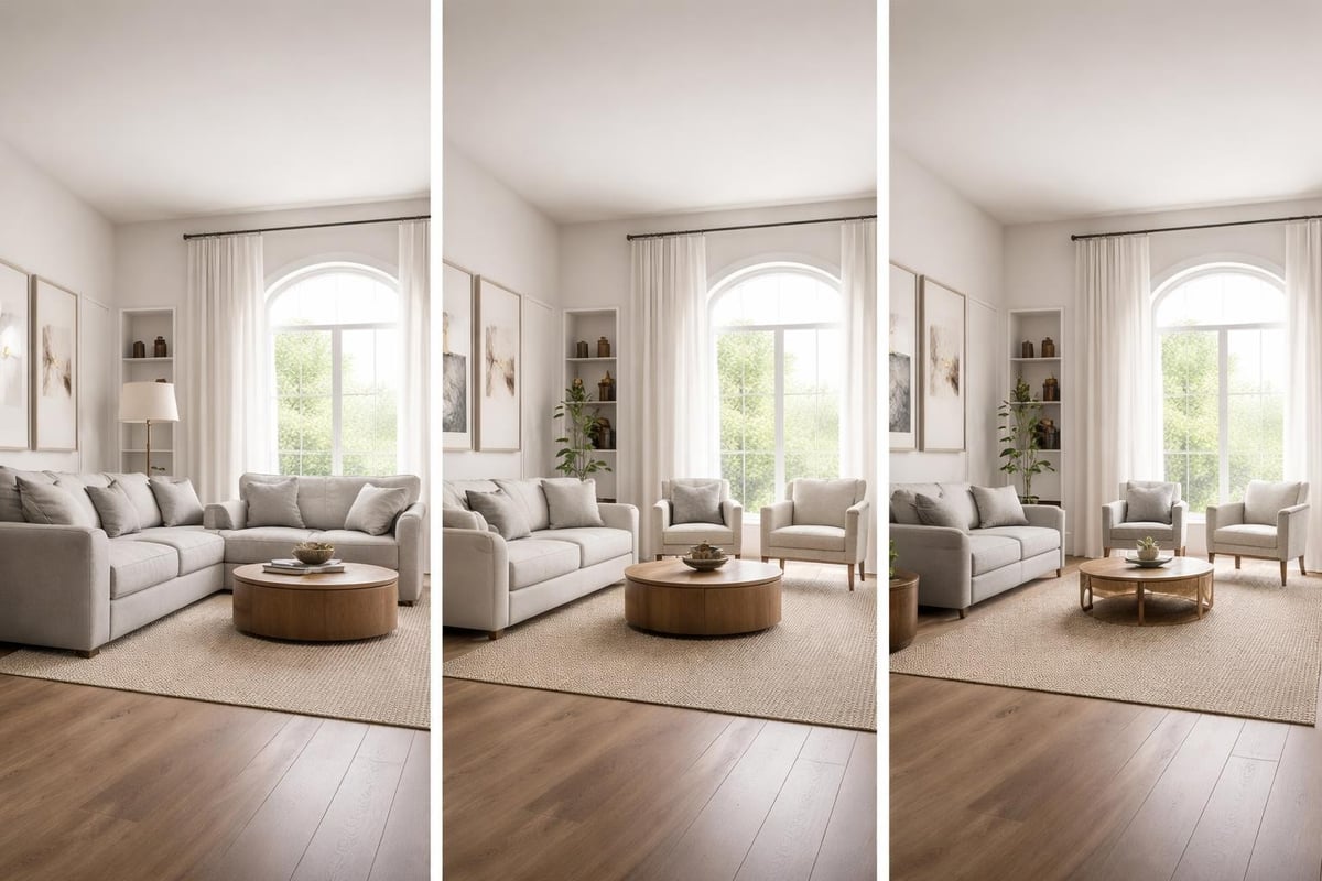 Furniture scale and room proportion