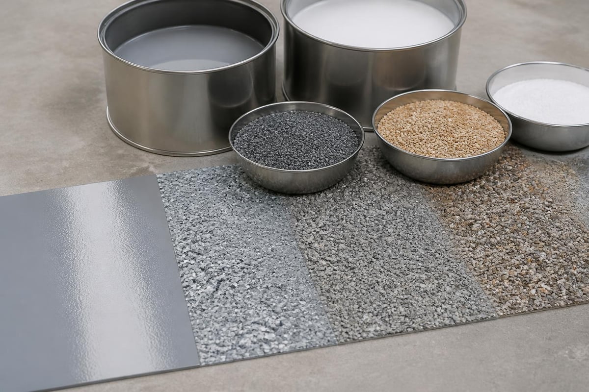 Non slip epoxy floor system components