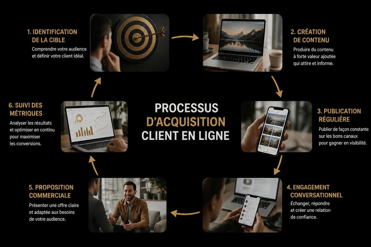 Business en ligne : Guide 2026 pour réussir 2 Acquisition clients business en ligne