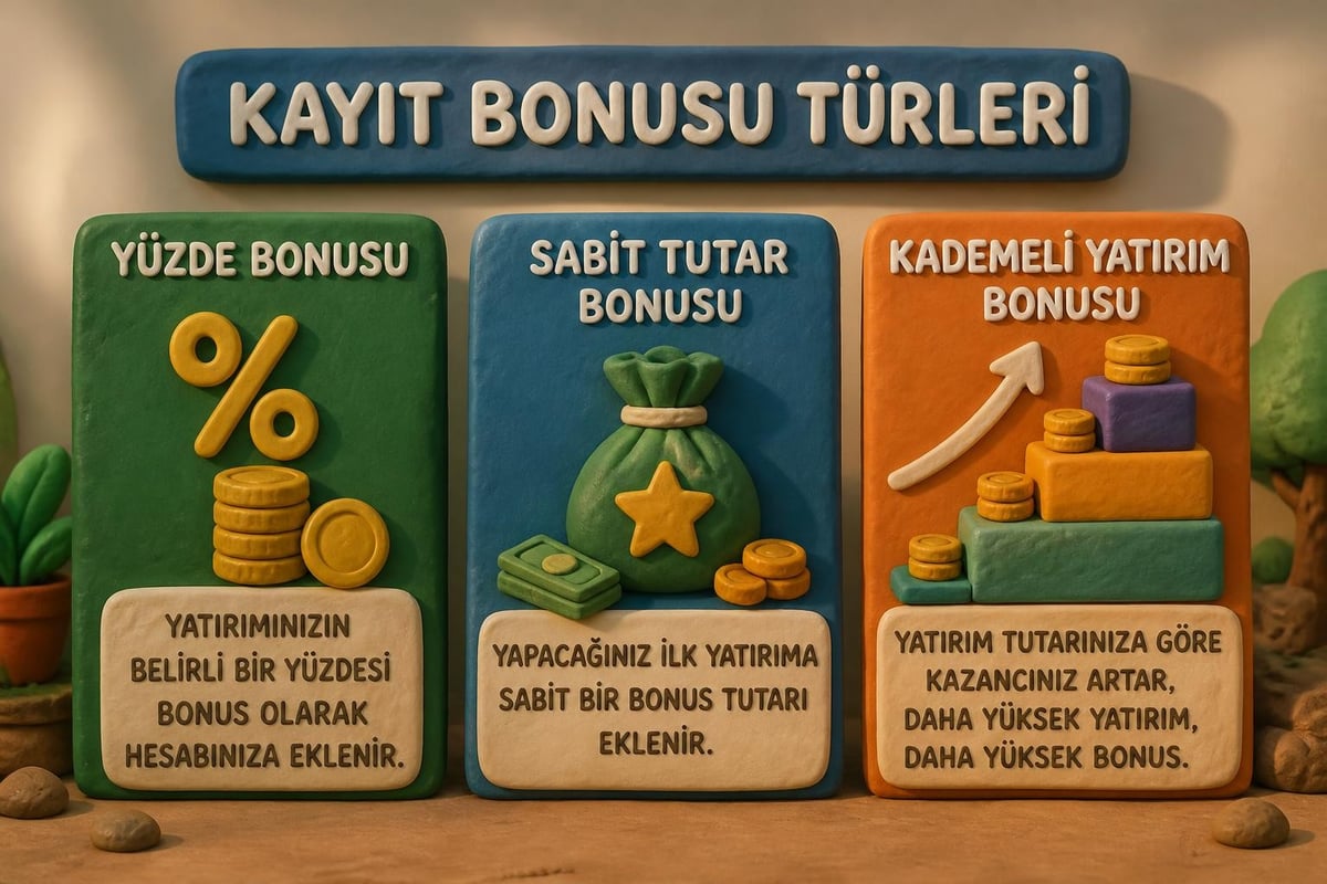 Kayıt bonusu türleri karşılaştırması
