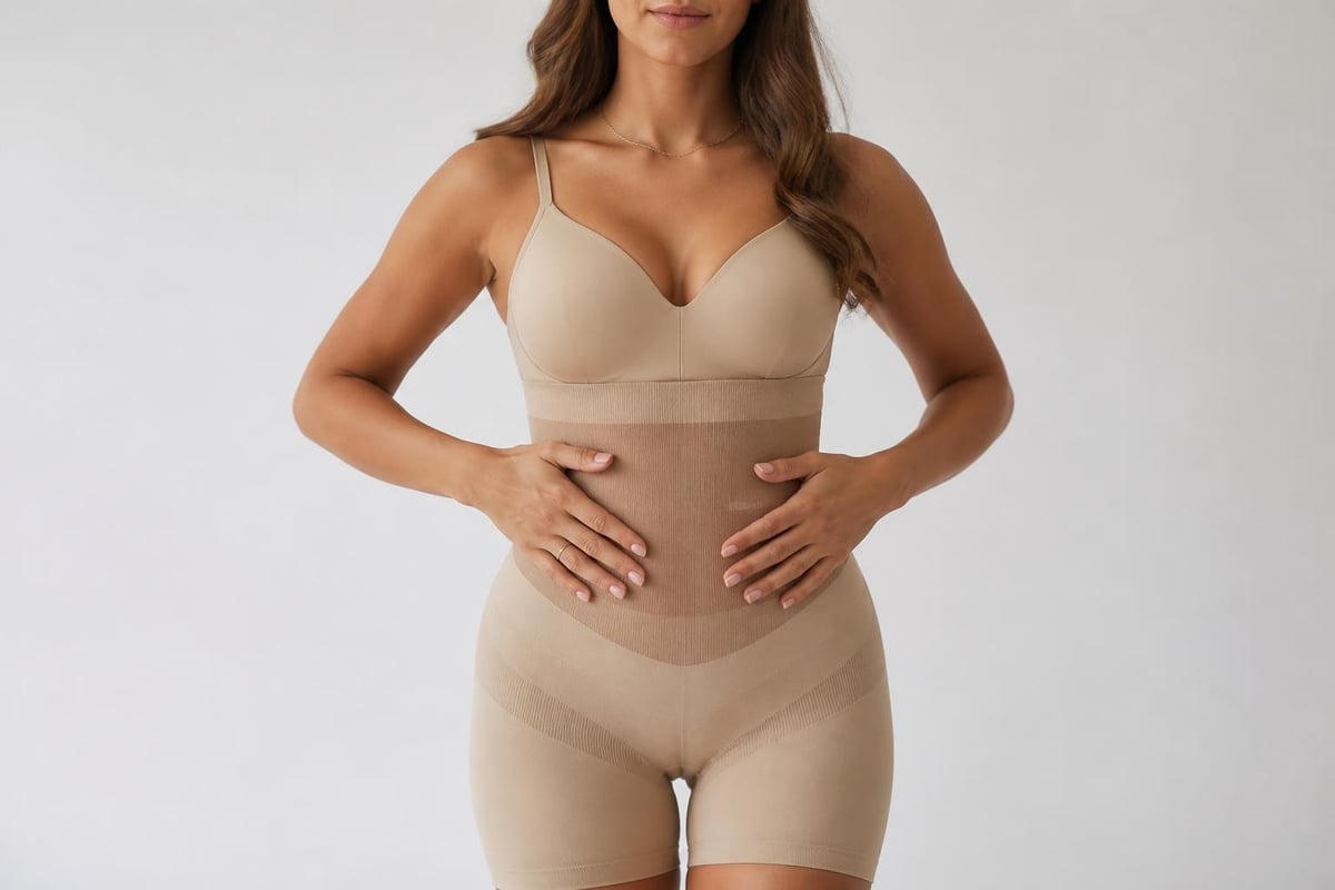 Compression zones in tummy smoothing underwear