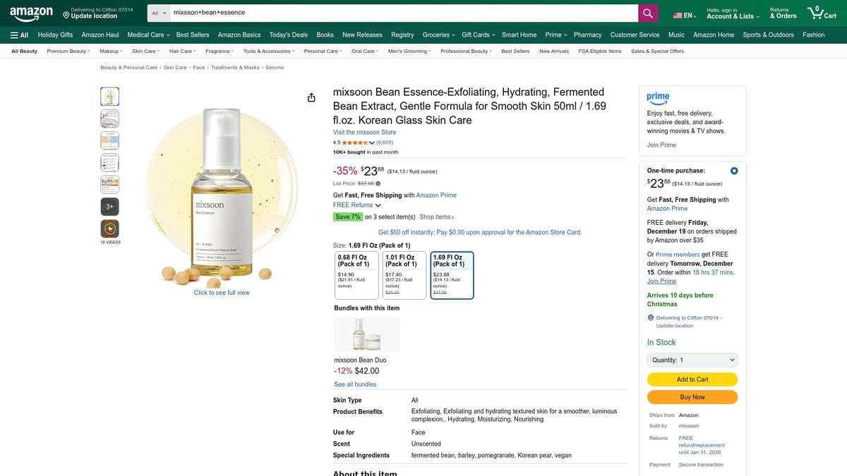 8 Viral Korean Skincare Products Taking Over in 2026 - Mixsoon Bean Essence