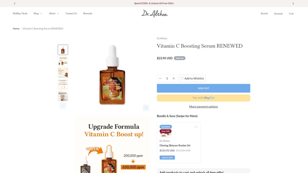 8 Viral Korean Skincare Products Taking Over in 2026 - Dr. Althea Vitamin C Boosting Serum